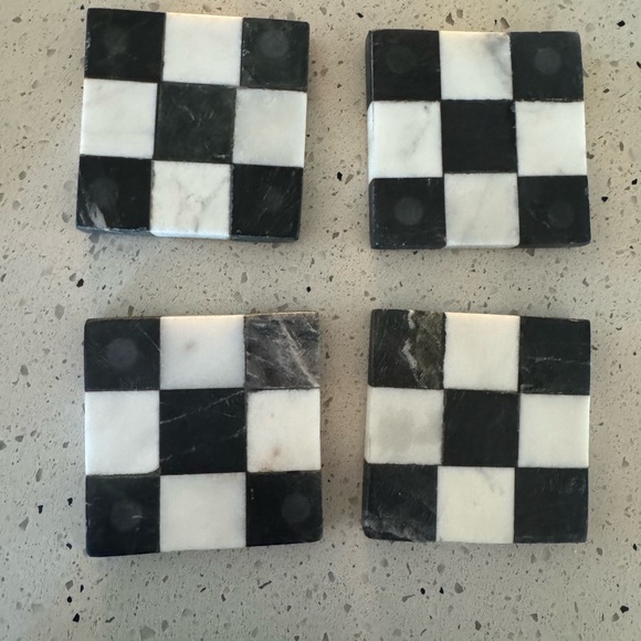 Black and White Checkered Coasters - Picture 2 of 5